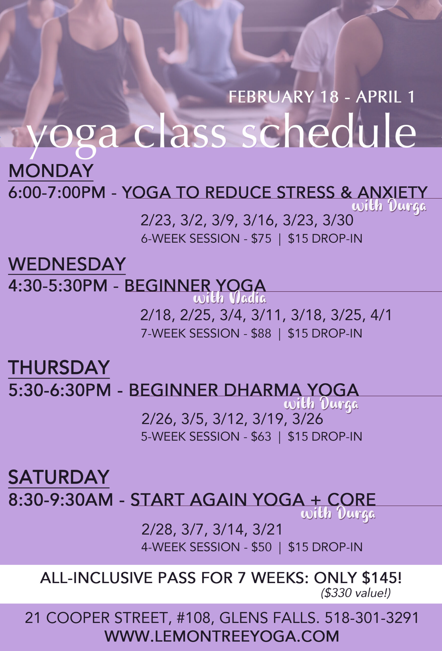 yoga schedule_feb26